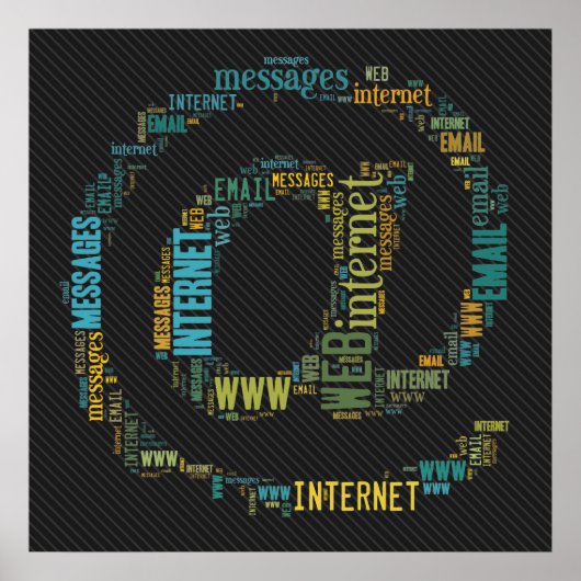 Symbool voor e-mailtekst met internettype | Geek p Poster (Voorkant)