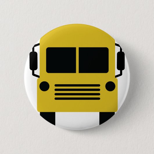 symbool voor gele schoolbus ronde button 5,7 cm (Voorkant)