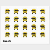 symbool voor gele schoolbus ronde sticker (Vel)