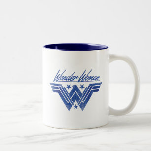 Symbool voor gestapelde sterren in Wonder Woman Tweekleurige Koffiemok