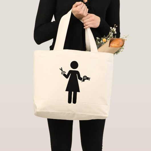 Symbool voor hairdresser grote tote bag (Voorkant (product))