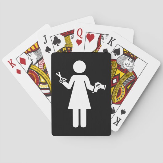 Symbool voor hairdresser pokerkaarten (Achterkant)