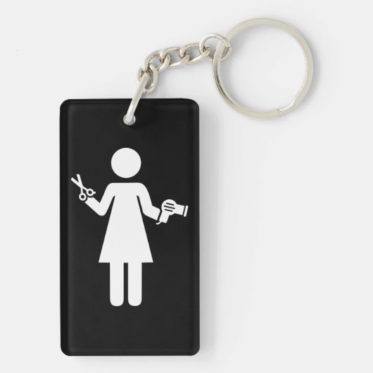 Symbool voor hairdresser sleutelhanger (achterkant)