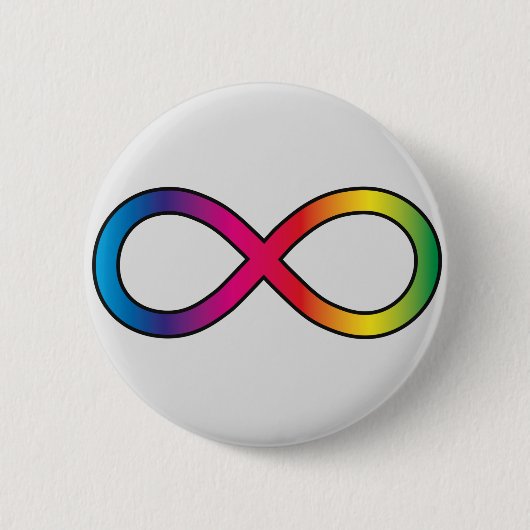 Symbool voor ineindigheid in neurodiversiteit ronde button 5,7 cm (Voorkant)