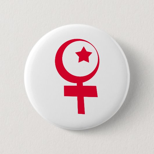 Symbool voor islamitisch feminisme ronde button 5,7 cm (Voorkant)