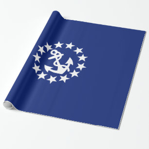 Symbool voor jachtvlag Anchor sterren op blauw Cadeaupapier