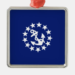 Symbool voor jachtvlag Anchor sterren op blauw Metalen Ornament