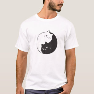 Symbool voor kat Yin en Yang Peace Balance T-shirt