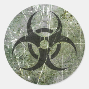 Symbool voor kruisgevingse en versleten grijs en z ronde sticker