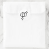 Symbool voor Man en Vrouw Ronde Sticker (Tas)