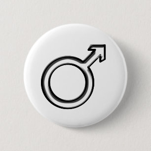Symbool voor mannen ronde button 5,7 cm