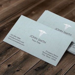 Symbool voor medische kaducavers, lichtblauw visitekaartje