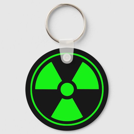 Symbool voor nucleaire radioactieve straling in gr sleutelhanger (Voorkant)