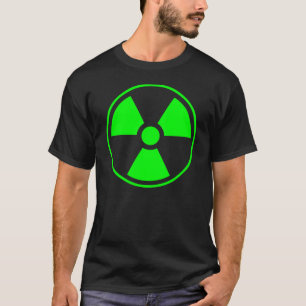 Symbool voor nucleaire radioactieve straling in gr t-shirt