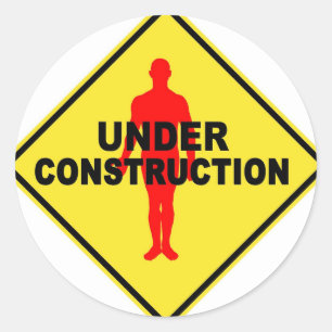 Symbool voor onderhanden werk ronde sticker