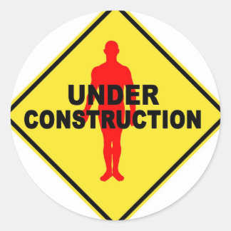 Symbool voor onderhanden werk ronde sticker