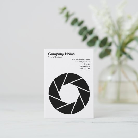 Symbool voor opening - zwart visitekaartje (Staand voorkant)