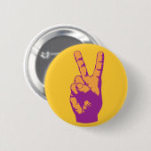 Symbool voor overwinning, vrede en harmonie ronde button 5,7 cm (Voorkant /achterkant)