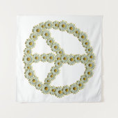 Symbool voor PEACE - Hippie Flower Daisy Wreate Wandkleed (Voorkant (horizontaal))