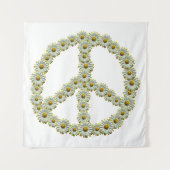 Symbool voor PEACE - Hippie Flower Daisy Wreate Wandkleed (Voorkant)