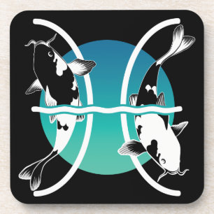 Symbool voor pisces - Astrologisch Zodiabel Bier Onderzetter