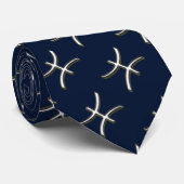 Symbool voor pisces-chrome stropdas (Opgerold)