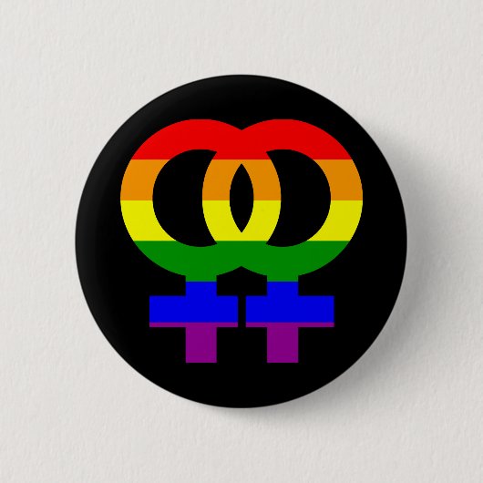 Symbool voor regenboogdubbel Vrouw Ronde Button 5,7 Cm (Voorkant)