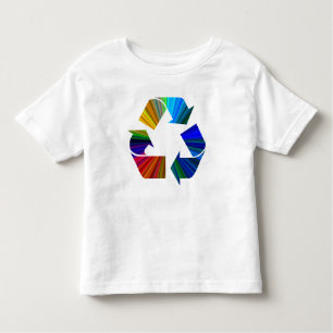 Symbool voor regenboogrecycling kleurig kinder shirts