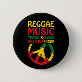Symbool voor Reggae en Vrede met positieve quotes Ronde Button 5,7 Cm