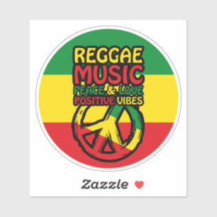 Symbool voor Reggae en Vrede met positieve quotes Sticker