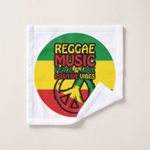 Symbool voor Reggae en Vrede met positieve quotes Washandje