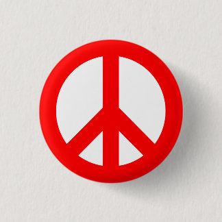 Symbool voor rode en witte vrede ronde button 3,2 cm