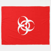 Symbool voor rood en wit biogevaar fleece deken (Voorkant (Horizontaal))