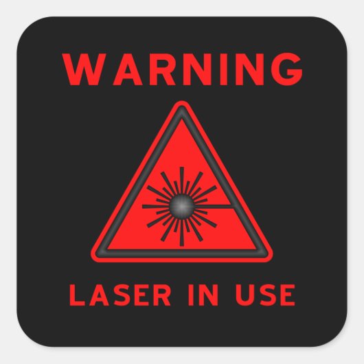 Symbool voor rood- en zwarte-laserwaarschuwing vierkante sticker (Voorkant)