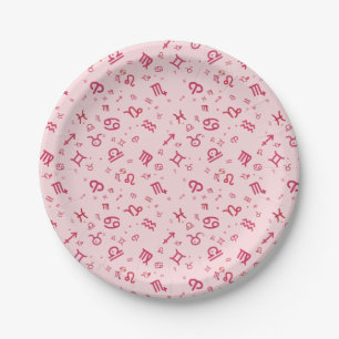Symbool voor roze asstrologie dierentuin  papieren bordje