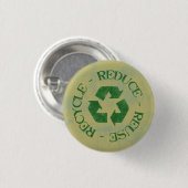 Symbool voor samengeperste recycling ronde button 3,2 cm (Voorkant /achterkant)