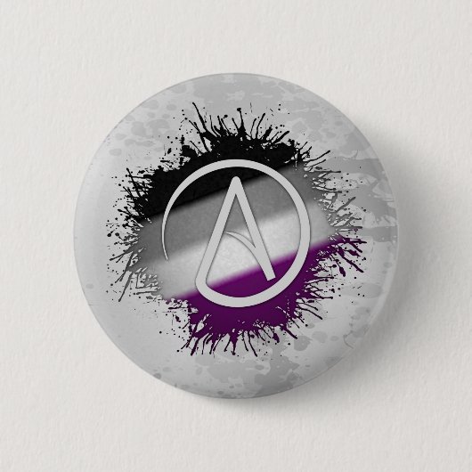 Symbool voor schildersplatter Asexual Pride Atheis Ronde Button 5,7 Cm (Voorkant)