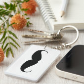  symbool voor snor grappige snor sleutelhanger (Voorkant Rechts)