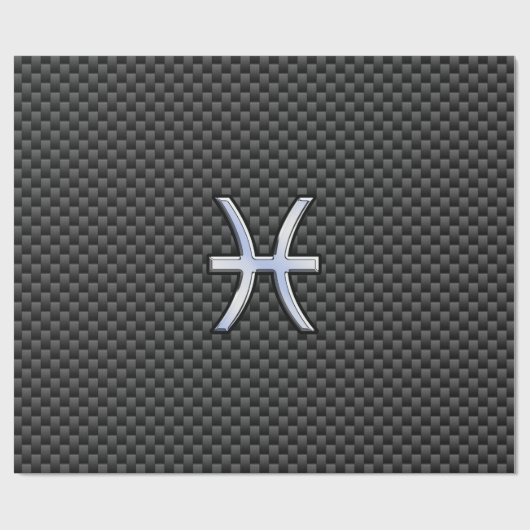 Symbool voor spisserij op afdruk van koolstofvezel cadeaupapier (Vlak)