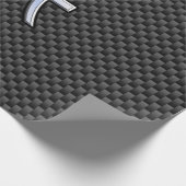 Symbool voor spisserij op afdruk van koolstofvezel cadeaupapier (Hoek)