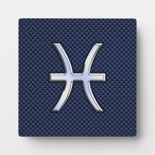 Symbool voor spisserij op blauwe koolstofvezel afd fotoplaat