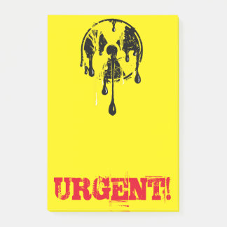 Symbool voor stralingsgevaar bij nucleaire meltdow post-it® notes