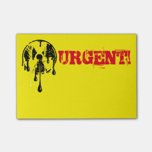 Symbool voor stralingsgevaar bij nucleaire meltdow post-it® notes