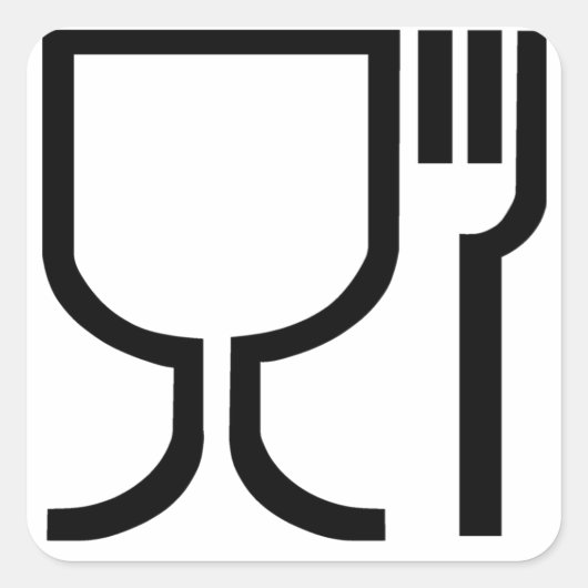 Symbool voor veilig voedsel vierkante sticker (Voorkant)