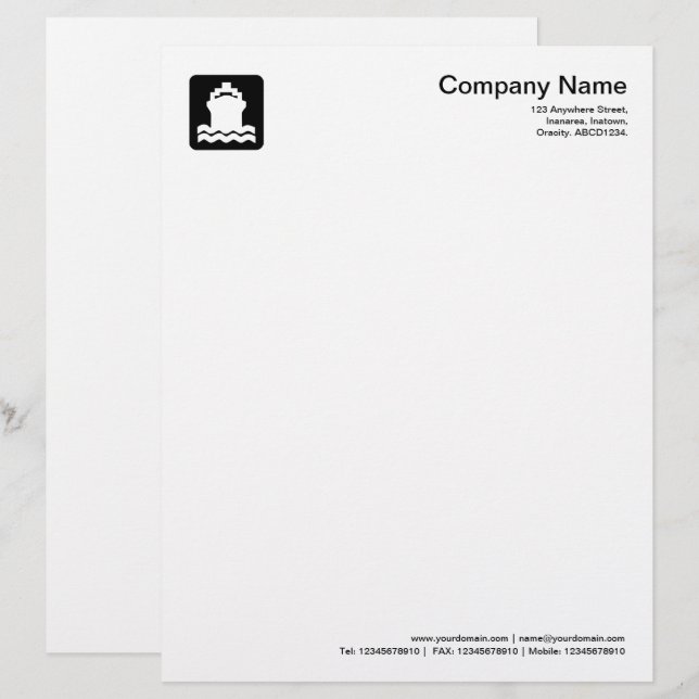 Symbool voor verzending - zwart briefhoofd ontwerp (Voorkant / Achterkant)