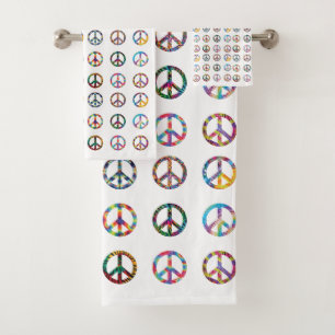 Symbool voor vredestichting regenboogkleur Bathroo Bad Handdoek