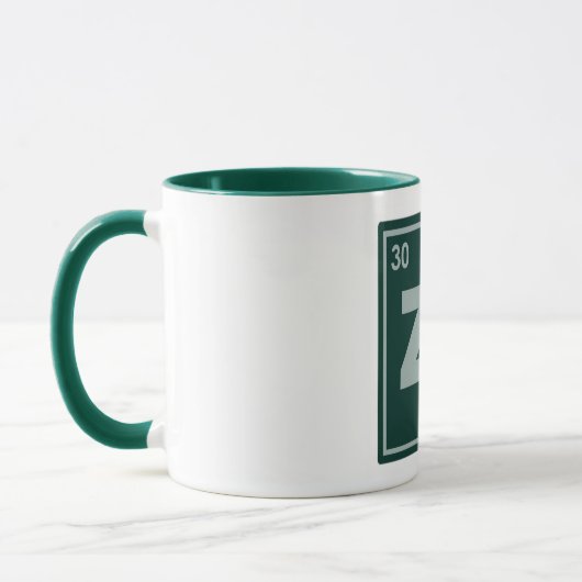 Symbool voor zinkscheikundige scheikundeformules,  mok (Links)