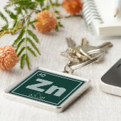Symbool voor zinkscheikundige scheikundeformules,  sleutelhanger (Zijkant)