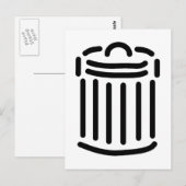 Symbool voor zwart afval briefkaart (Voorkant / Achterkant)