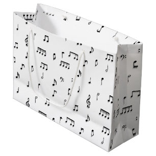 Symbool voor zwart-wit muzieknoten groot cadeauzakje